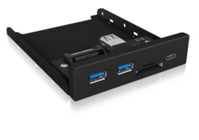 ICY Box USB 3.0 Hub, 3-port, Frontpanel-Hub mit Kartenleser, (Type C&plus;A), IB-HUB1417-i3,