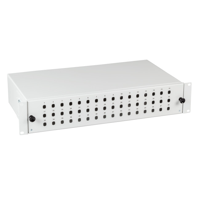 LWL-Patchpanel für 48xSC-simp.,E2000,LC-Buchsen, 19"/2HE, ohne Kupplungen