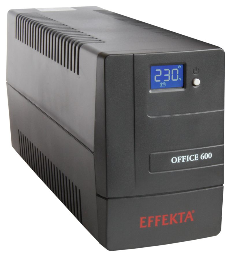 Effekta Line-Interaktive-USV, 600VA, USB, PVC-Gehäuse, Office 600, Lüfterlos,