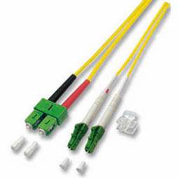 LWL-2-Faser-Patchk. 20mtr.LC(APC 8)-SC(APC 8), 9/125um, Schrägschliff