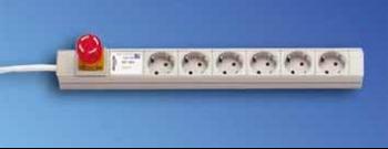 Knürr(Vertiv) zub.Steckdosenleiste,  6xDosen(CEE7)->Stecker(CEE7), DI-STRIP Steckdosenleiste Protector Not-Aus Compact mit Not-Aus-Schalter