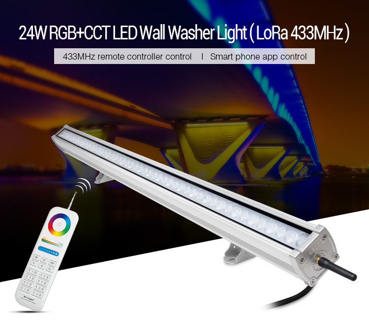 Synergy 21 LED LoRa (433MHZ) Wallwasher 24W RGB&plus;CCT IP66 *Milight/Miboxer*