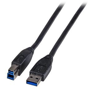 Kabel USB3.0, 3m, A(St)/B(St), schwarz;