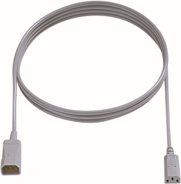 Bachmann Kabel, Verlängerung, Kupplung(C13)->Stecker(C14),  1,5m, grau,