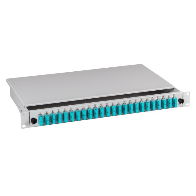 LWL-Patchpanel Spleisbox,19", 24xSC-Duplex, 50/125um, OM3,