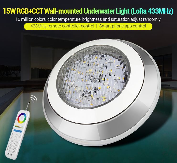 Synergy 21 LED LoRa (433MHZ) Poolleuchte 15W RGB&plus;CCT *Milight/Miboxer*