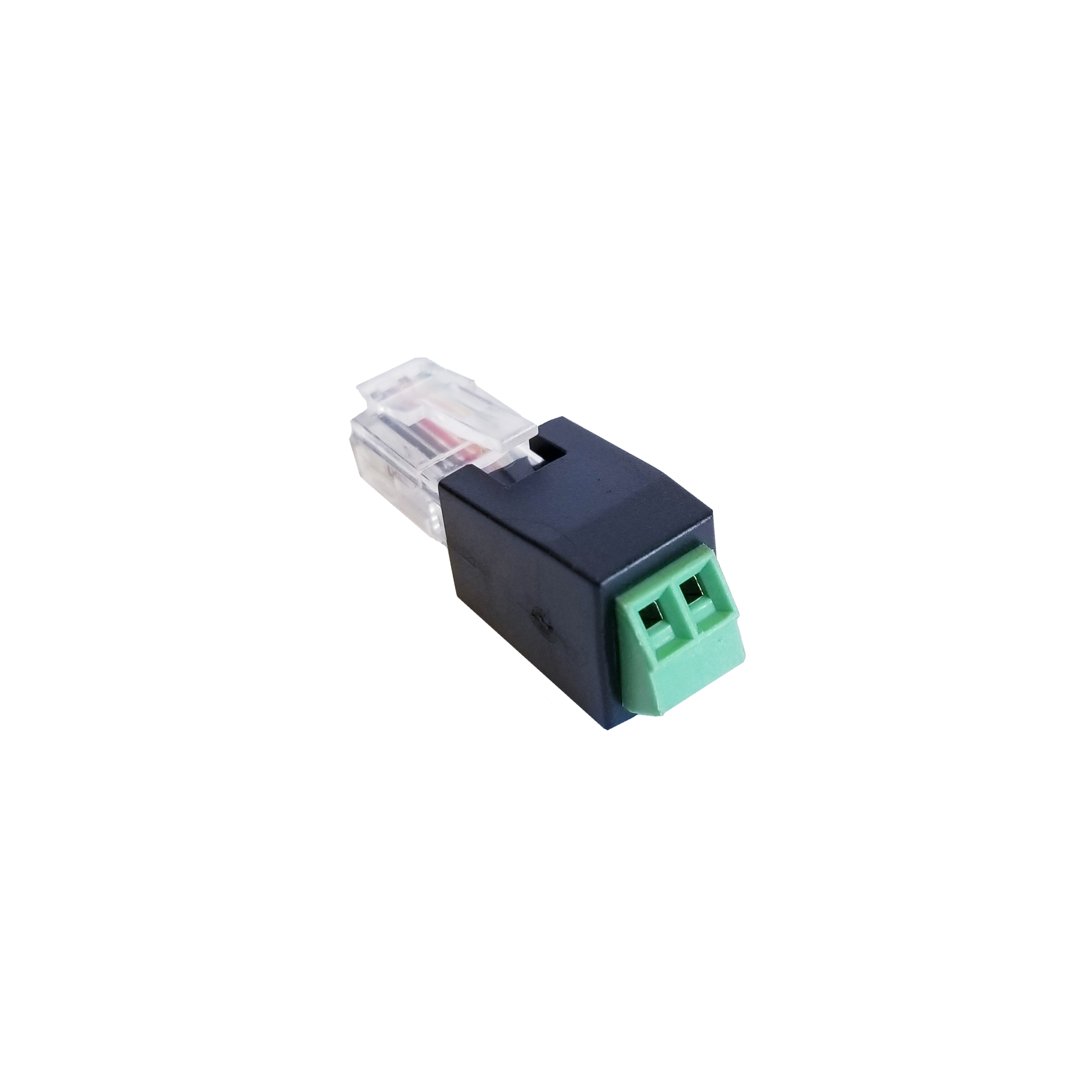 Phybridge RJ11 to 2 position screw terminal adapter, for outbound 1 pair cable connection **4-er Pack**