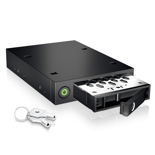 ICY Box Wechselrahmen, SATA/SSD 2, 5", 1x, Black, in einem 3, 5" Einbauschacht, IB-2212SSK,