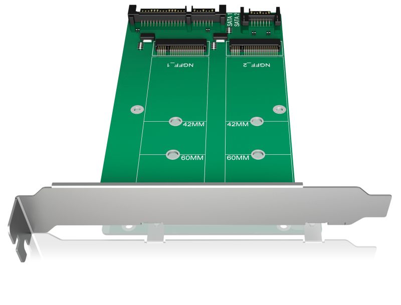 ICY Box Konverter-Board, SATA zu 2x M.2 SATA, IB-CVB512-S