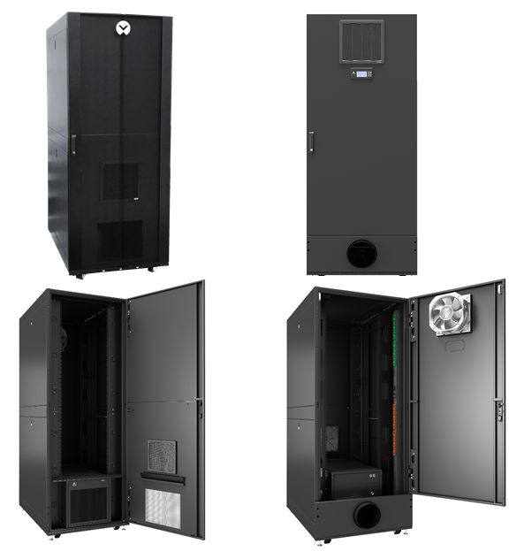 Knürr(Vertiv) Schrank,VRC-S integrated micro data center 48U 800x1200 with 3,5kW self-contained cooling,