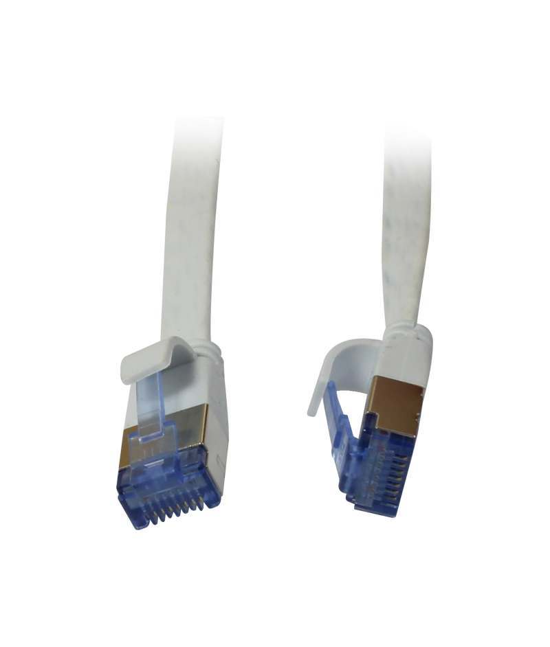 Patchkabel RJ45, CAT6A 500Mhz, 5m, weiss, U/FTP, flach, AWG32, Synergy 21