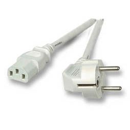 Netzkabel 230V Schutzkontakt CEE7(Stecker)->Kaltgeräte IEC-C13(Buchse), 5m,Grau