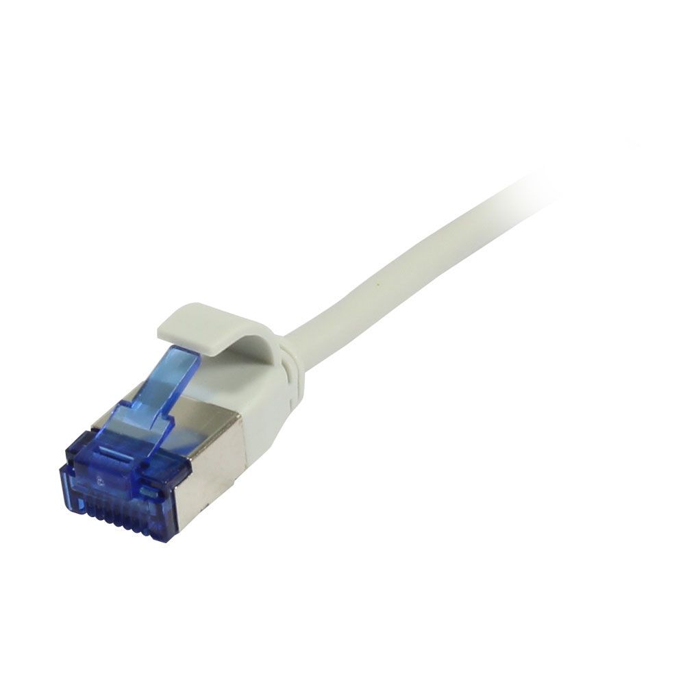 Patchkabel RJ45, CAT6A 500Mhz, 0.5m, grau, U/FTP, slimline rund d=3,8mm, TPE(Superflex), AWG32, Synergy 21
