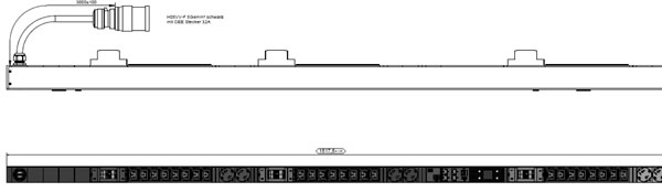 Bachmann PDU, Steckdosen, 24xDosen(C13)&plus; 6x(CEE7)&plus;6xLS-> 3ph Zuleitung 3m, 32A, mit Stecker CEE 32A rot, BN7500,
