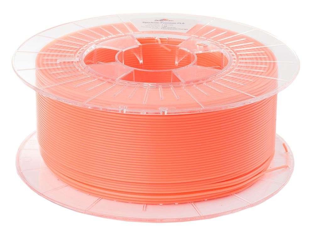 Spectrum 3D Filament / PLA Premium / 1,75mm / Fluorescent Orange / Orange Fluoreszierend / 1kg