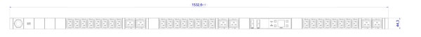 Bachmann PDU, Steckdosen, 24xDosen(C13)&plus; 6x(C19)-> 3ph Zuleitung 3m, 16A, mit Stecker CEE 16A rot, BN7000, Slave,