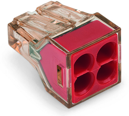 Wago Serie 773-604 - 4-Leiter-Klemme (100 Stück) braun-transparent, Deckel rot