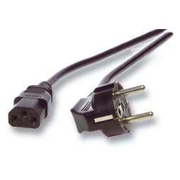 Netzkabel 230V Schutzkontakt CEE7(Stecker)->Kaltgeräte IEC-C13(Buchse), 0.5m,Black