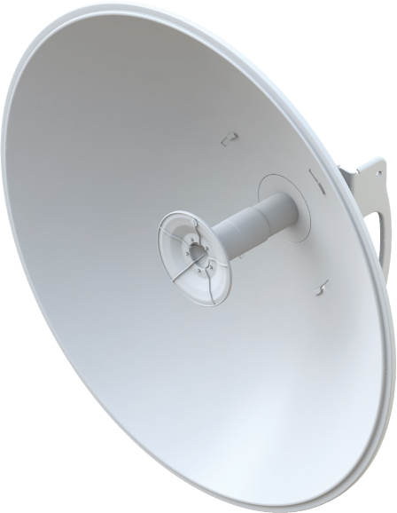 Ubiquiti airFiberX dish antenna, 5GHz 30dBi, slant 45 degrees