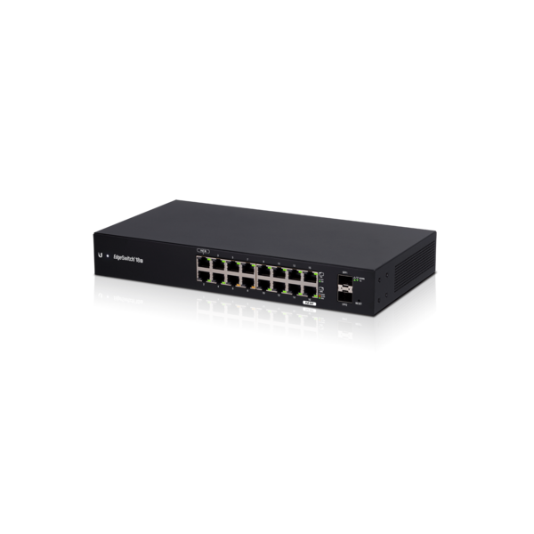 Ubiquiti EdgeSwitch 18 / 16 Gigabit RJ45 Ports / 2 SFP Ports / 1 POE Passthrough / ES-18X
