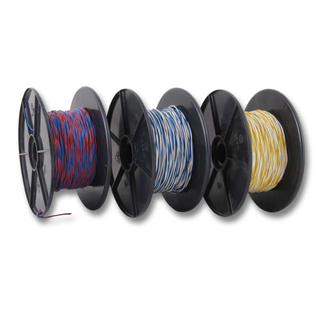 LSA&plus; TK Schaltdraht YV 2x0,5/0,9 rot/weiss, PVC, 100m Rolle
