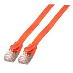 Patchkabel RJ45, CAT6A 500Mhz, 5m, rot, U/FTP,flach,