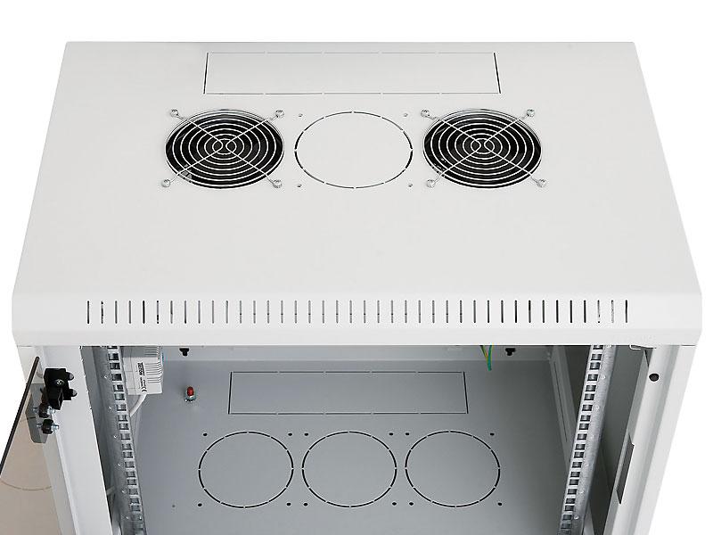 Triton 19"Wandgehäuse, 4HE, 1-teilig, T595, Lichtgrau, mit Lüfterausschnitt,