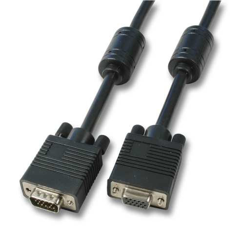 Kabel Video VGA, DSUB15, St/Bu,  3m, Schwarz,