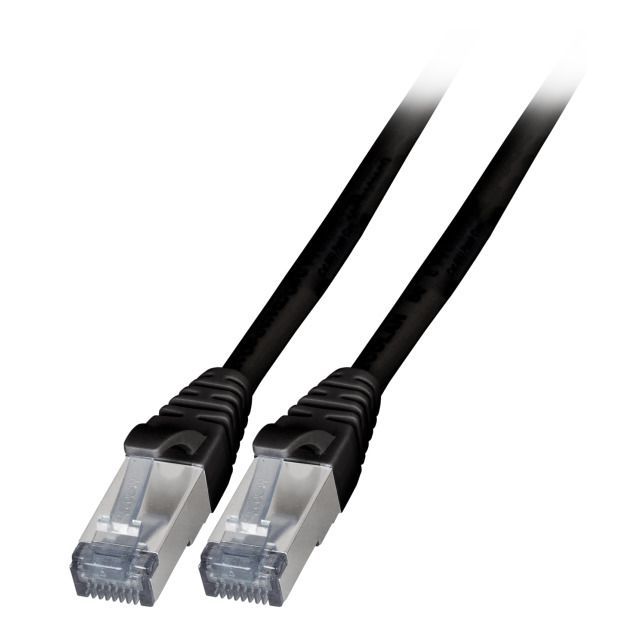 Patchkabel RJ45, CAT6A 500Mhz;15m schwarz, S-STP(S/FTP), außen, hochflexibel, TPE, AWG26/7