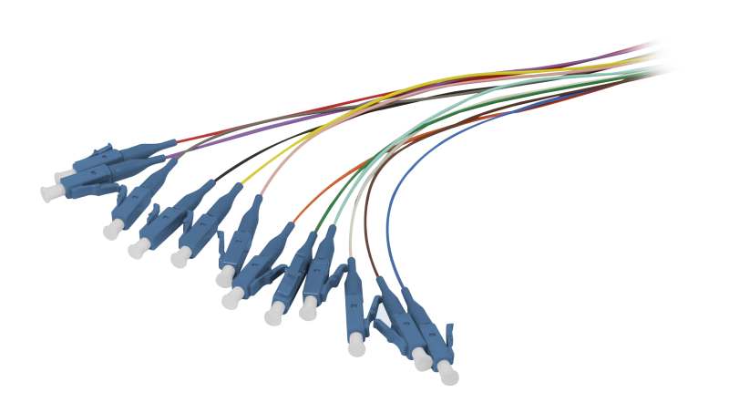 LWL-Pigtail-LC  9/125u, 2mtr. OS2, 12-Pack, farbig, G.652.D, Synergy 21,