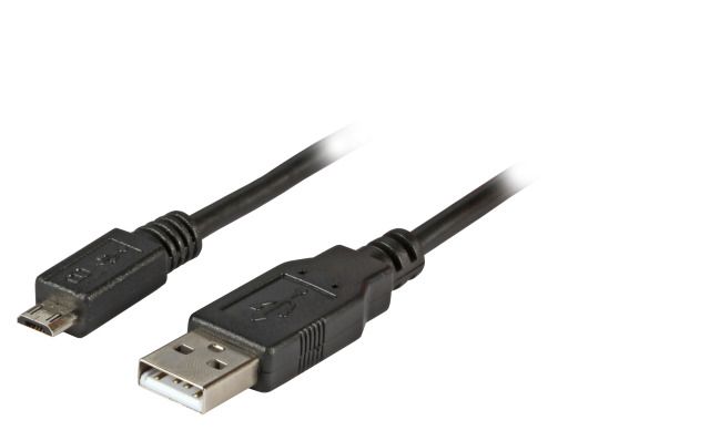 Kabel USB2.0, 1,0m, A(St)/Micro-B(St) 5pol., Premium, Schwarz,