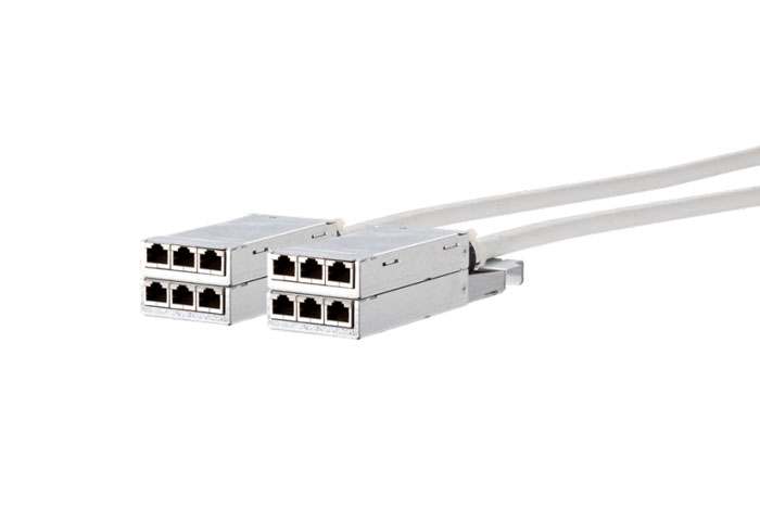 BTR DCCS2 Trunkkabel, 10,0m, 6xRJ45-Modul(2x), incl. Kabel CAT6A 24P AWG 26/1 S/FTP