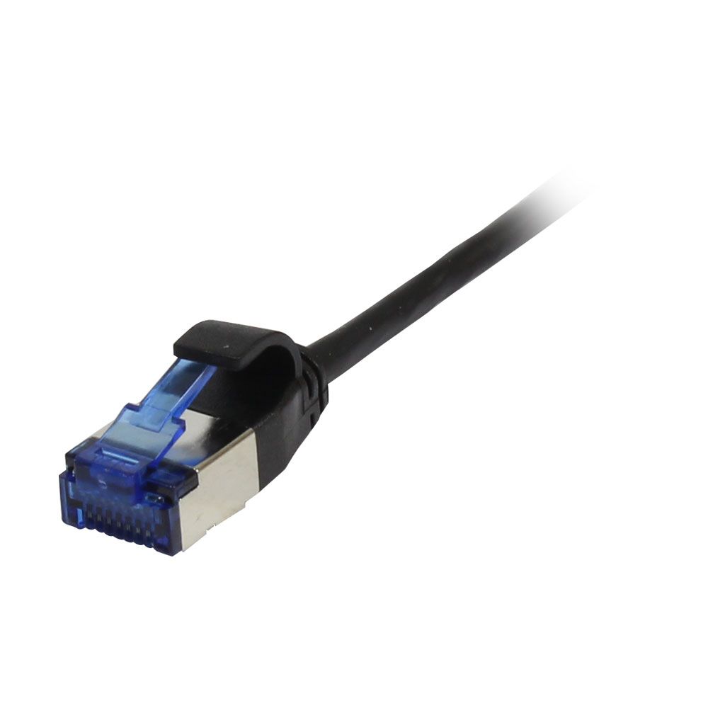 Patchkabel RJ45, CAT6A 500Mhz, 5m, schwarz, U/FTP, slimline rund d=3,8mm, TPE(Superflex), AWG32, Synergy 21