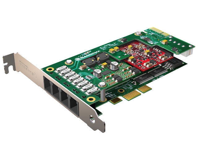 Sangoma A200 12FXS 10FXO PCIe analog Karte mit Echo Unterdrü