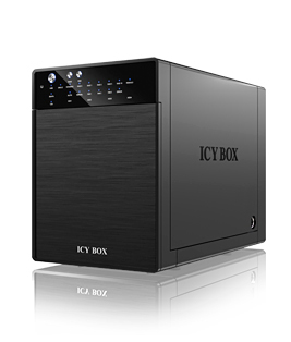 ICY Box Gehäuse, ext.SATA 3, 5" 4x/ESATA&plus;USB 3.0, Raid, Black
