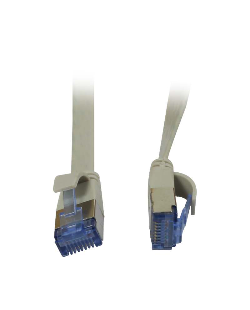 Patchkabel RJ45, CAT6A 500Mhz, 0.15m, grau, U/FTP, flach, AWG32, Synergy 21