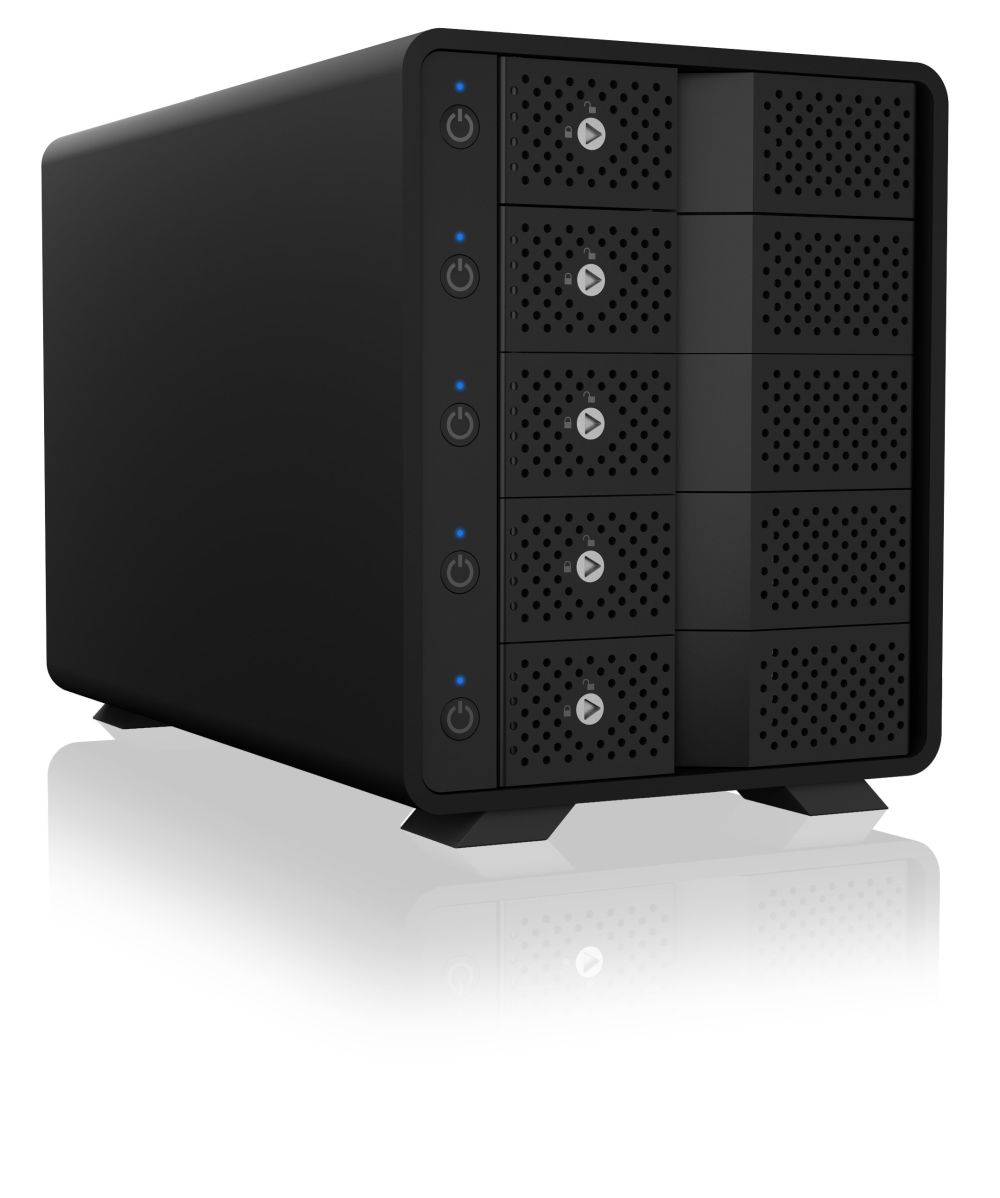 ICY Box Gehäuse,ext.SATA 3,5" 5x /USB 3.1(Gen2), Black, IB-3805-C31,