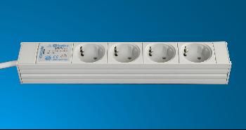 Knürr(Vertiv) zub.Steckdosenleiste,  8xDosen(CEE7)->Stecker(CEE7), 19", Lichtgrau/Orange