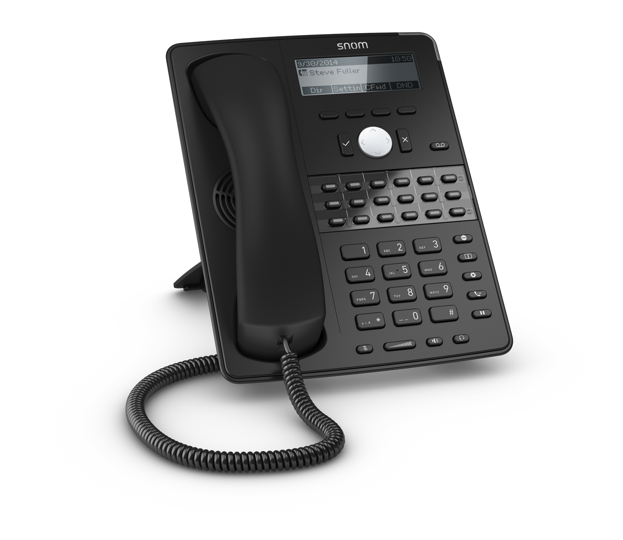 SNOM D725 VOIP Telefon (SIP), Gigabit o. Netzteil, schwarz