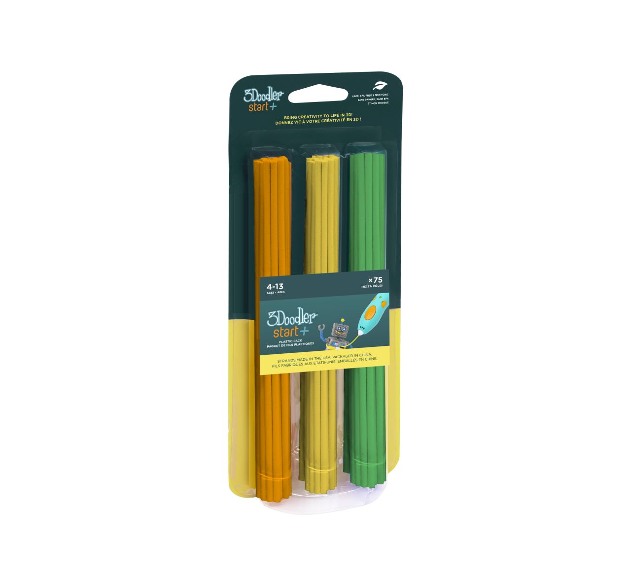 3Doodler Filament / Start&plus; / 75 / orange, gelb, grün / "Garden Blend Mix"