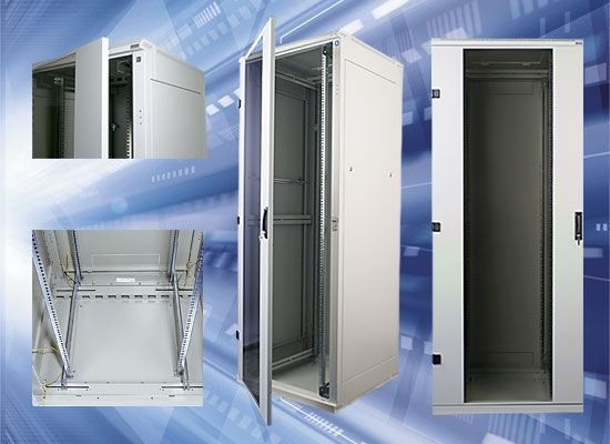 Triton 19"Schrank 18HE, B800/T1000, Lichtgrau, Zerlegbar