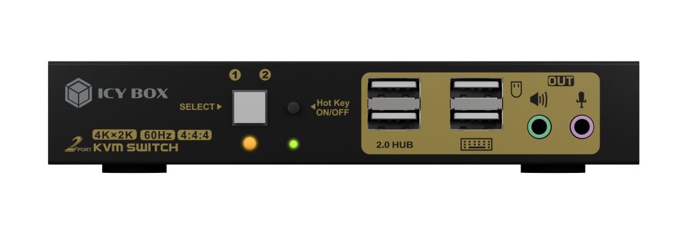 ICY Box KVM, 2-fach, mit HDMI/USB/AUDIO, IB-KVM8801-HU2,