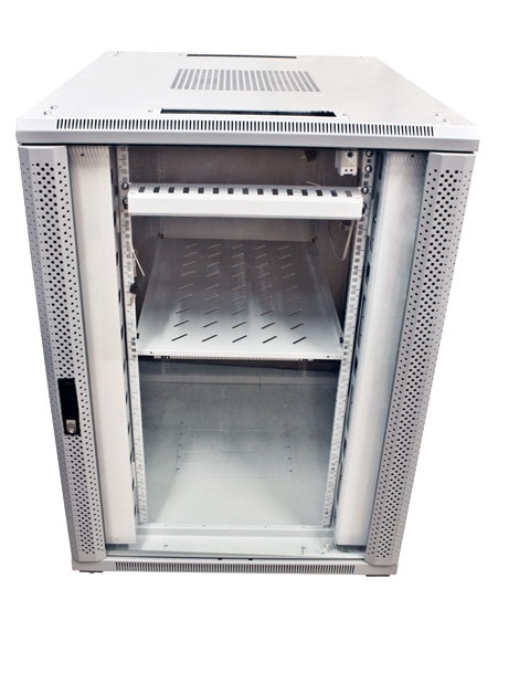 ALLNET 19"Schrank, 32HE, B800/T1000mm, Glastür, Lichtgrau, SNB-Serie,