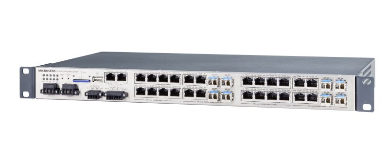 Microsens Ruggedized 19" 25 Port Gigabit Ethernet Switch, PoE&plus;, 8xSFP, MS400890MX