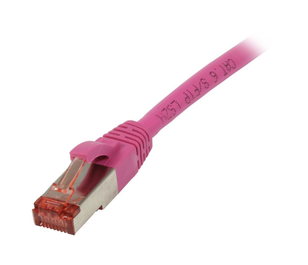 Patchkabel RJ45, CAT6 250Mhz, 3m magenta, S-STP(S/FTP),TPE(Superflex), Synergy 21,