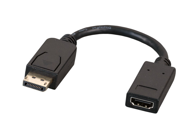 Kabel Video DisplayPort Adapter, DisplayPort -->> HDMI?-A, St/Bu, schwarz, 4K 30HZ,