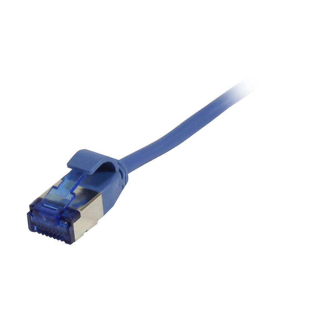 Patchkabel RJ45, CAT6A 500Mhz, 5m, blau, U/FTP, slimline rund d=3,8mm, TPE(Superflex), AWG32, Synergy 21