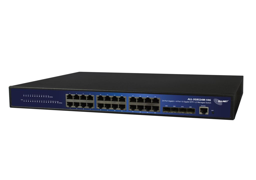 ALLNET Switch smart managed 24 Port Gigabit / 24x LAN / 4x SFP&plus; / 19" / "ALL-SG8524M-10G"