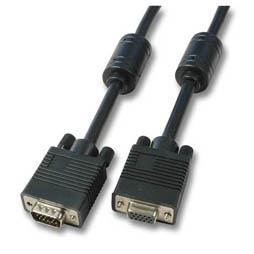 Kabel Video VGA, DSUB15, St/Bu, 15m, Schwarz,