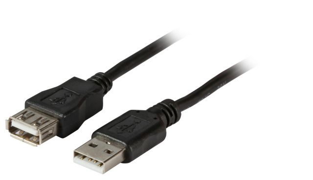 Kabel USB2.0, 5m, A(St)/A(Bu), Verlängerung, schwarz, Classic